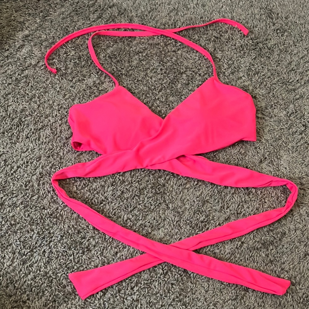 Bright pink aerie bikini top